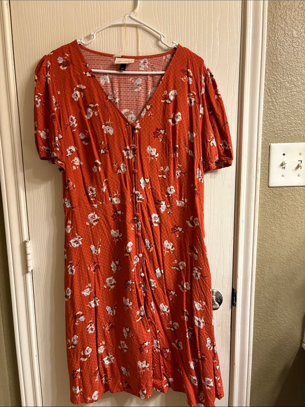 Universal Thread Rust Floral V-Neck Midi Dress